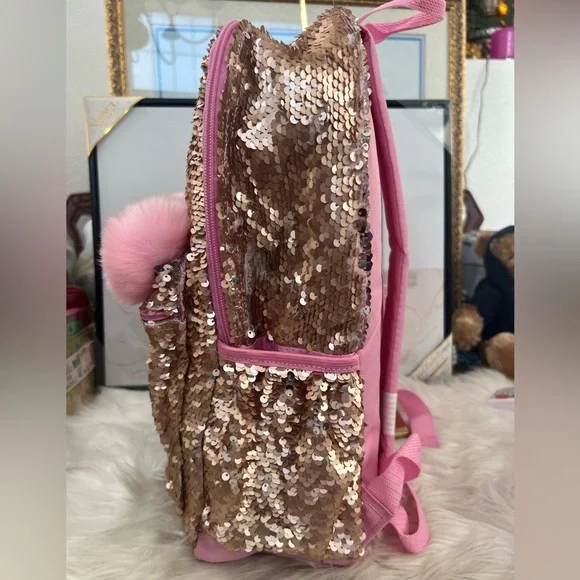 Sequin Koala Kids Backpack - Pink & Gold